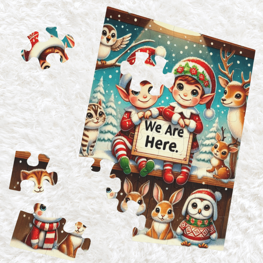 Christmas Gift, Personalized Elf Letter Double-Sided Jigsaw Puzzle: Hello From Your Elf (Elves)