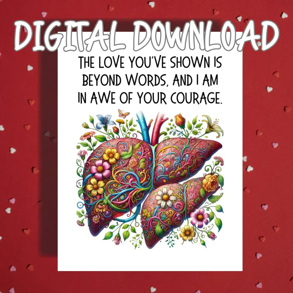 Liver Donor Printable Thank You Card Organ Donor Appreciation Digital Download