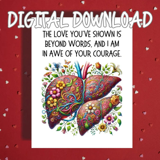 Liver Donor Printable Thank You Card Organ Donor Appreciation Digital Download