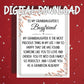 Granddaughters Boyfriend Printable Card, From Grandparents Welcome, Sentimental Family Digital Download