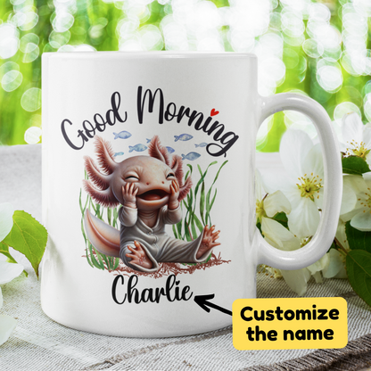 Good Morning Coffee Mug, Axolotl