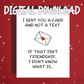 Best Friend Printable Card I Sent You a Card Not a Text (Digital Download)