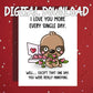 Couple Digital Greeting Card: I Love You More Every Single Day