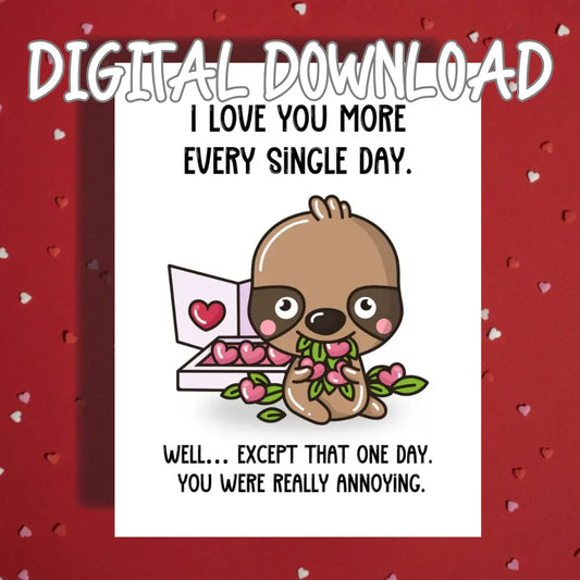 Couple Digital Greeting Card: I Love You More Every Single Day