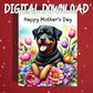 Mother's Day Printable Card: Rottweiler Dog (Digital Download)