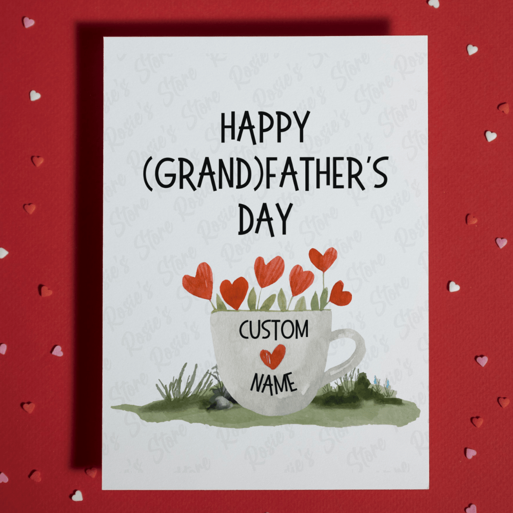 Grandpa, Custom Greeting Card Hearts: Happy (Grand)Father's Day