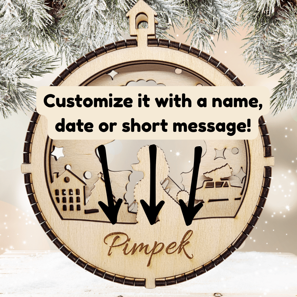 3D Wooden Dog Ornament: Toy Poodle