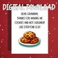 Grandma Printable Card, Thank You for Cookies Digital Download, Mothers Day Birthday Card from Grandchild
