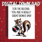 Bonus Dad Printable Card: For The Record, You Are A Really Great Bonus Dad! (Digital Download)