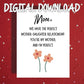 Mom Printable Card: Mother-Daughter Relationship (Digital Download)