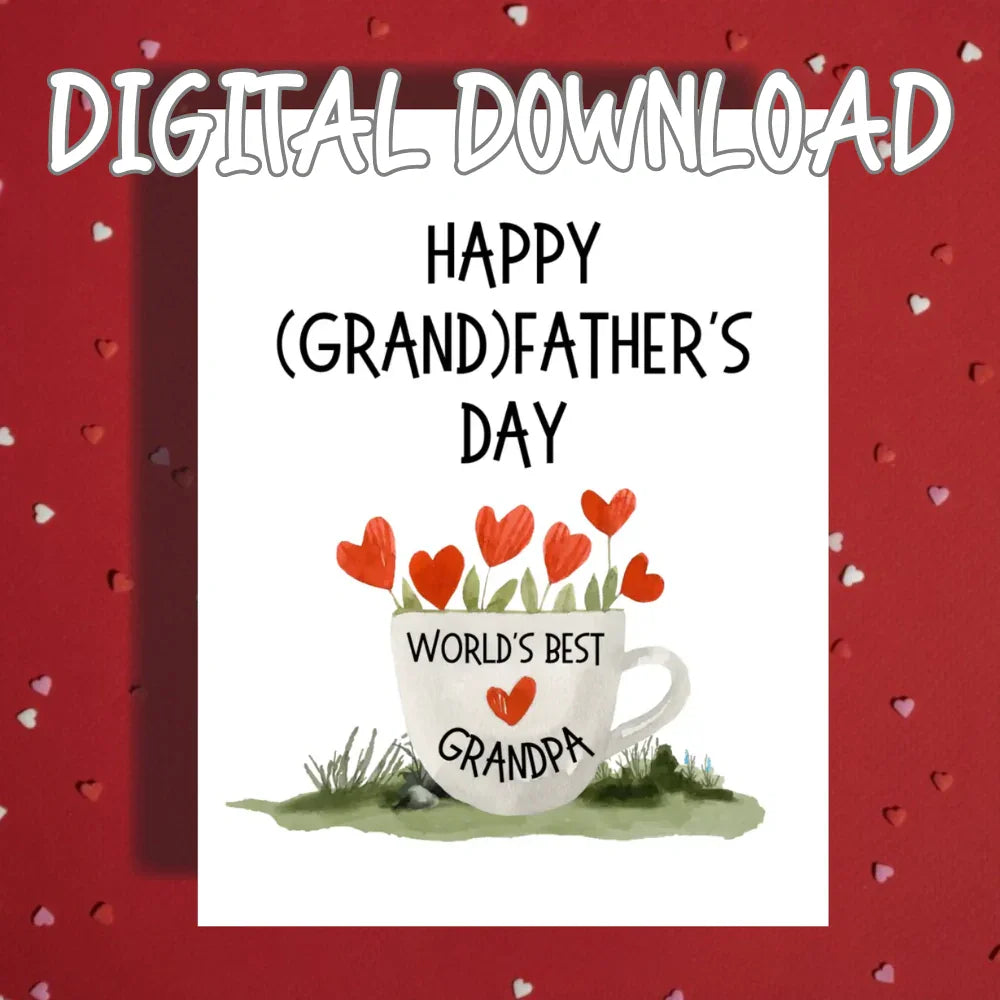 Grandpa Fathers Day Printable Card, Grandfather Digital Download from Grandchild