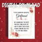 Grandson's Girlfriend Printable Card, From Grandma or Grandparents, Sentimental Family Welcome Digital Download
