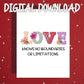 Blended Family, Adoption or Anniversary Printable Card: Love Knows No Boundaries Or Limitations