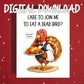 Thanksgiving Printable Card: Care To Join Me - Turkey (Digital Download)