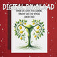 Hysterectomy Printable Card Lemon Tree Uterus Surgery Support Digital Download