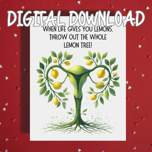Hysterectomy Printable Card Lemon Tree Uterus Surgery Support Digital Download