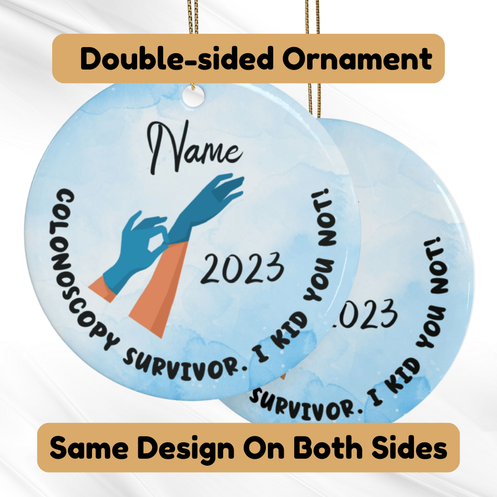 Colonoscopy, Personalized Ceramic Ornament: Colonoscopy Survivor