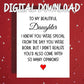 Daughter Printable Card: I Knew You Were Special (Digital Download)