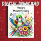 Mother's Day Printable Card: Parrot Bird Lover