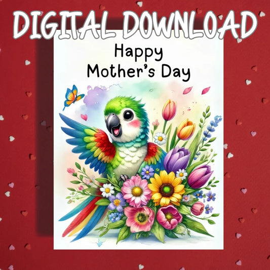 Mother's Day Printable Card: Parrot Bird Lover
