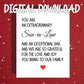 Son-in-Law Printable Card: You Are An Extraordinary Son-in-Law (Digital Download)