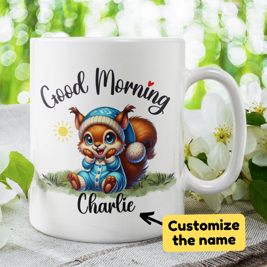 Good Morning Coffee Mug, Squirrel