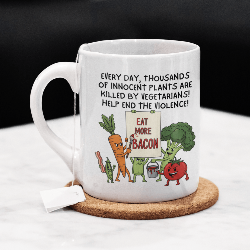 Funny Gift For A Meat Lover, Coffee Mug: Eat More Bacon!!!