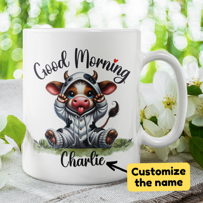 Good Morning Coffee Mug, Cow