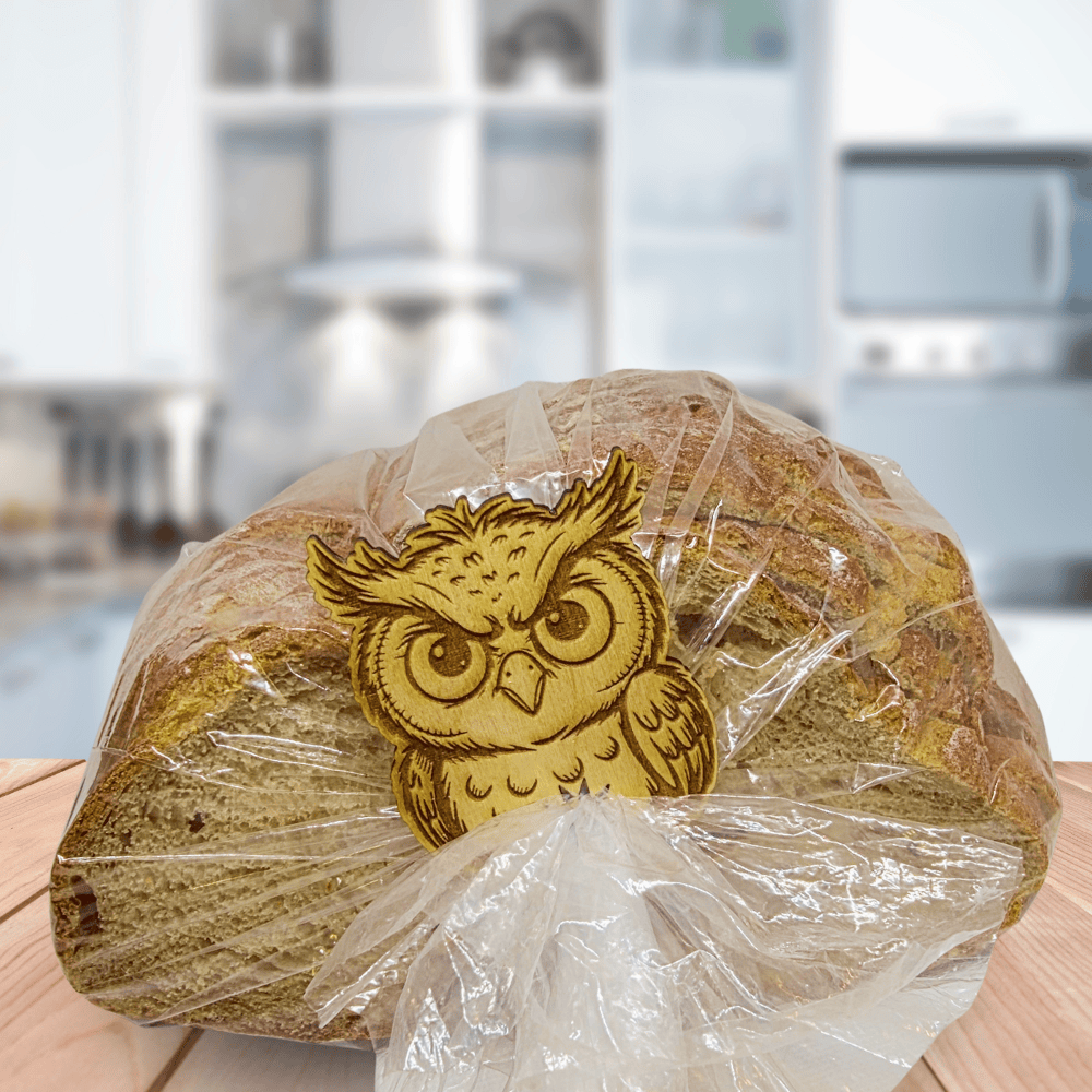 Funny Owl Wooden Bread Clip: Back off, I’m watching