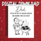 Dad Printable Card: Dad You're The Best At Grilling