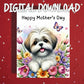 Mother's Day Printable Card: Shih tzu Dog (Digital Download)
