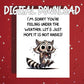 Get Well Raccoon Printable Card, Under the Weather Humor Card, Digital Download Encouragement Card