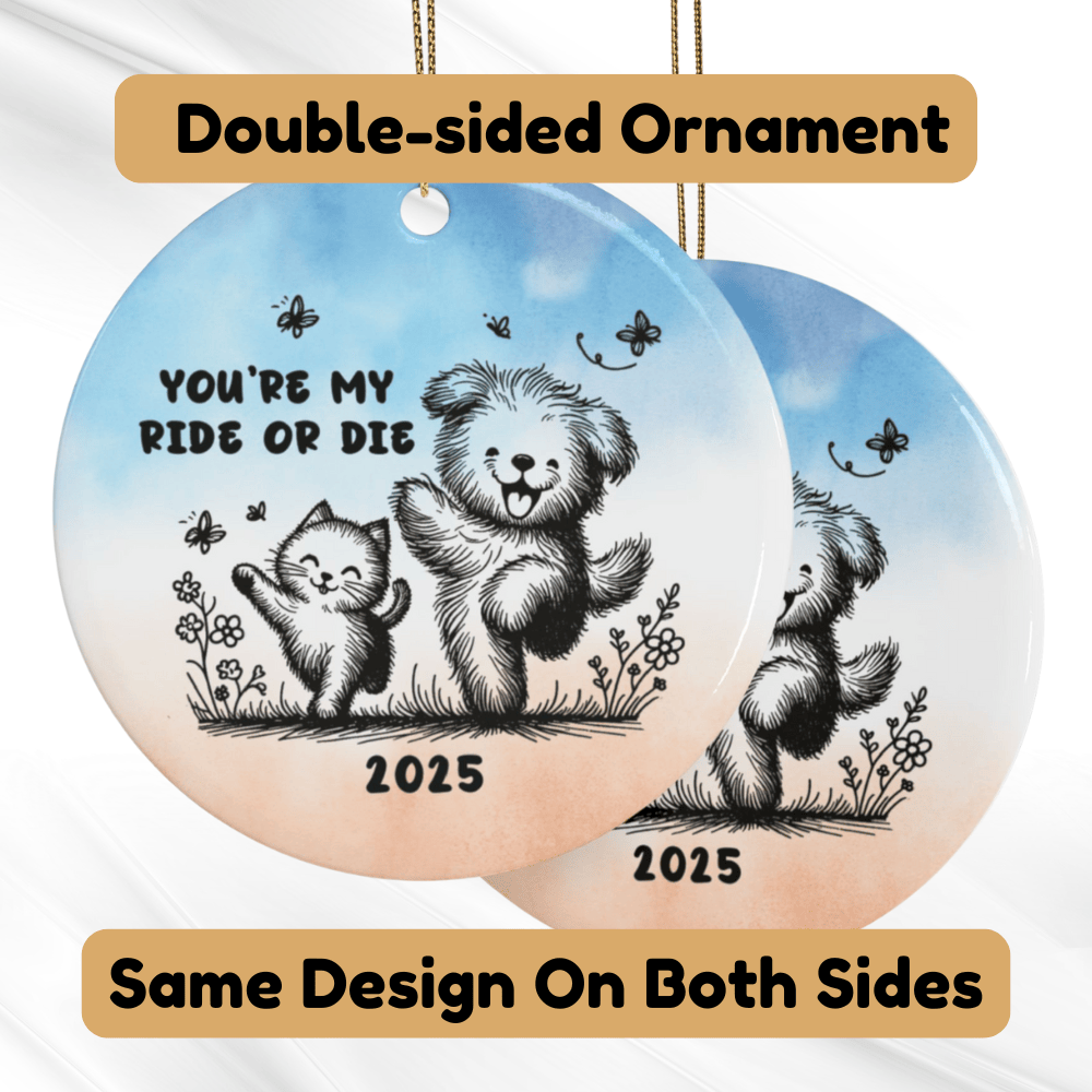 Personalized Ceramic Ornament: You're My Ride Or Die