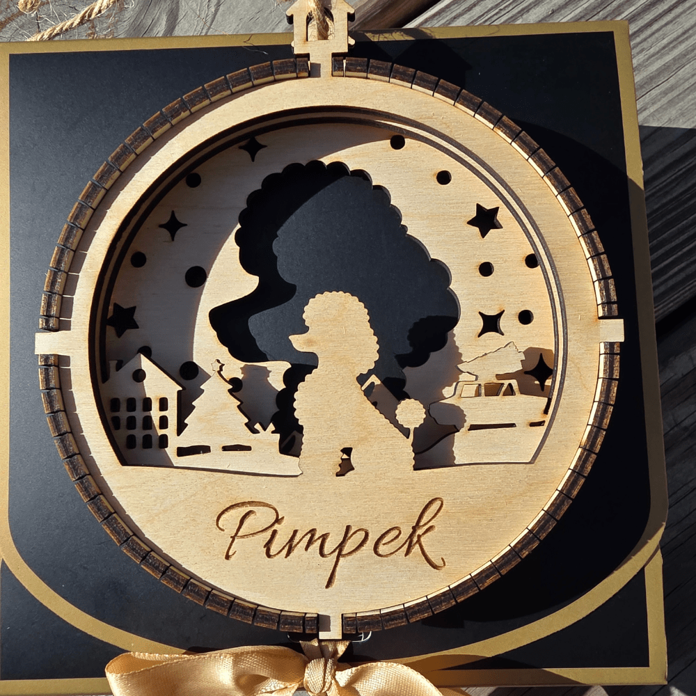 3D Wooden Dog Ornament: Toy Poodle