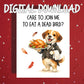 Thanksgiving Printable Card: Care To Join Me - Dog (Digital Download)