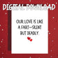 Funny Love Printable Card Our Love Is Like A Fart Romantic Joke Digital Download