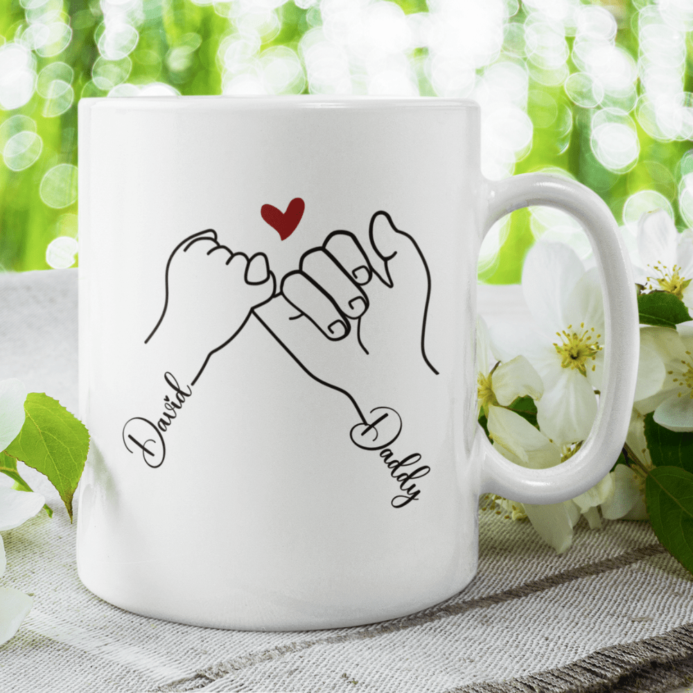 Dad and Son Gift, Coffee Mug With Custom Names: I Love You Beyond The Whole Universe