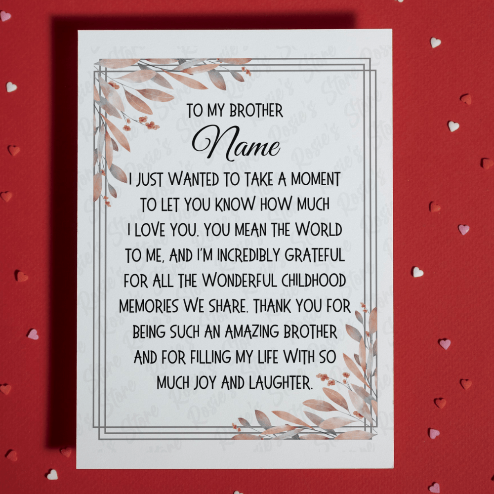 Brother Greeting Card: I Just Wanted To Take A Moment...