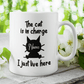 Cat, Custom Coffee Mug: I Just Live Here