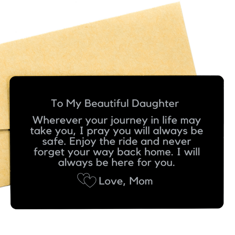 Personalized Engraved Wallet Card For Her: Wherever Your Journey In Life...