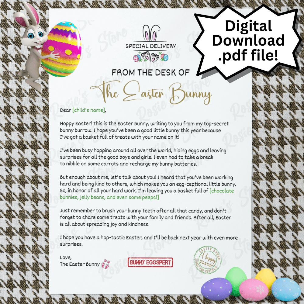 Easter Digital Personalized Letter from the Easter Bunny