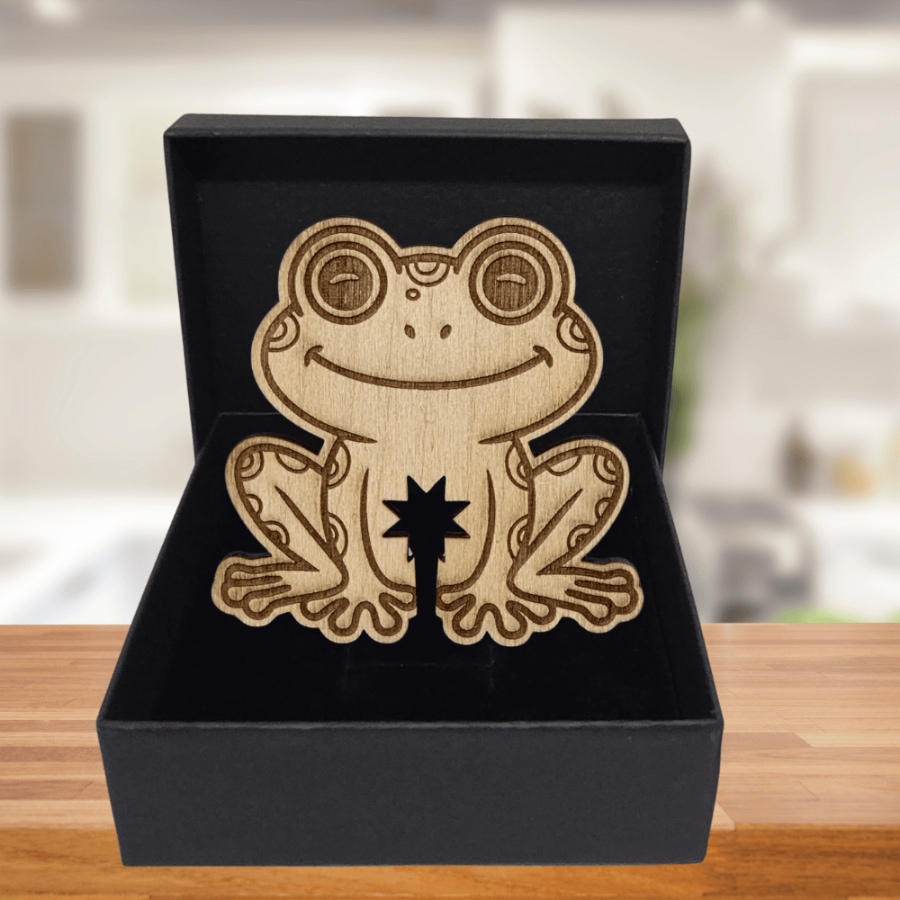 Funny Frog Wooden Bread Clip: Hop Off My Loaf