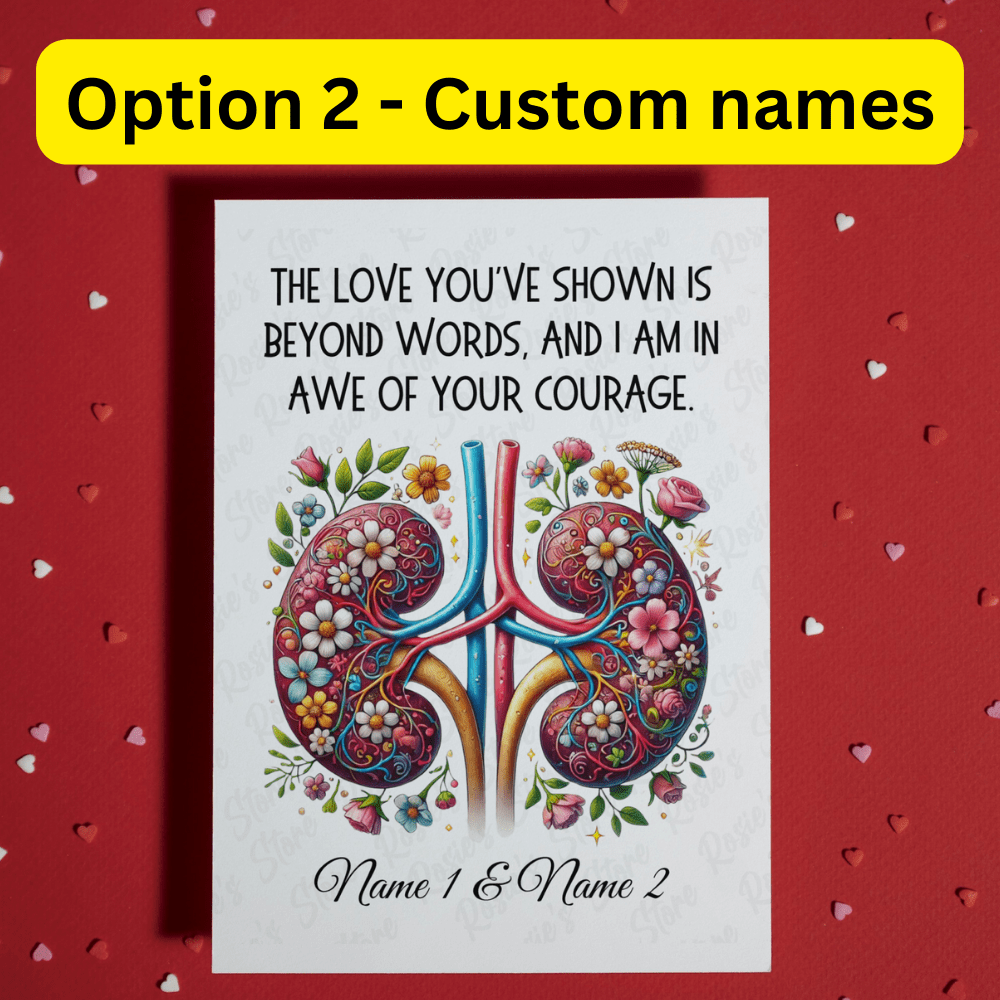 Kidney Greeting Card for Kidney Donor: Beyond Words