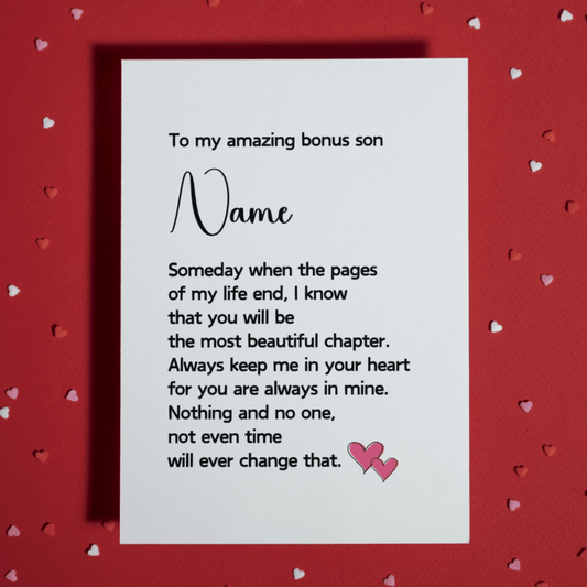 Bonus Son Greeting Card: The Most Beautiful Chapter