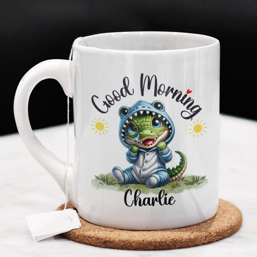 Good Morning Coffee Mug, Alligator/Crocodile