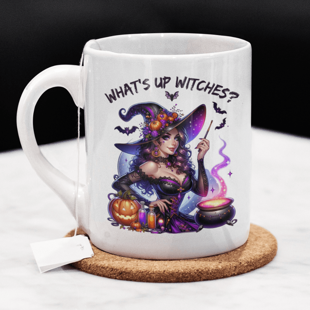 Halloween Gift, Witch Coffee Mug: What's Up Witches?