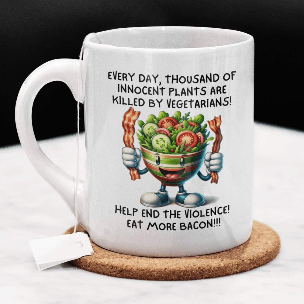 Funny Gift For A Meat Lover, Coffee Mug: Eat More Bacon!!!