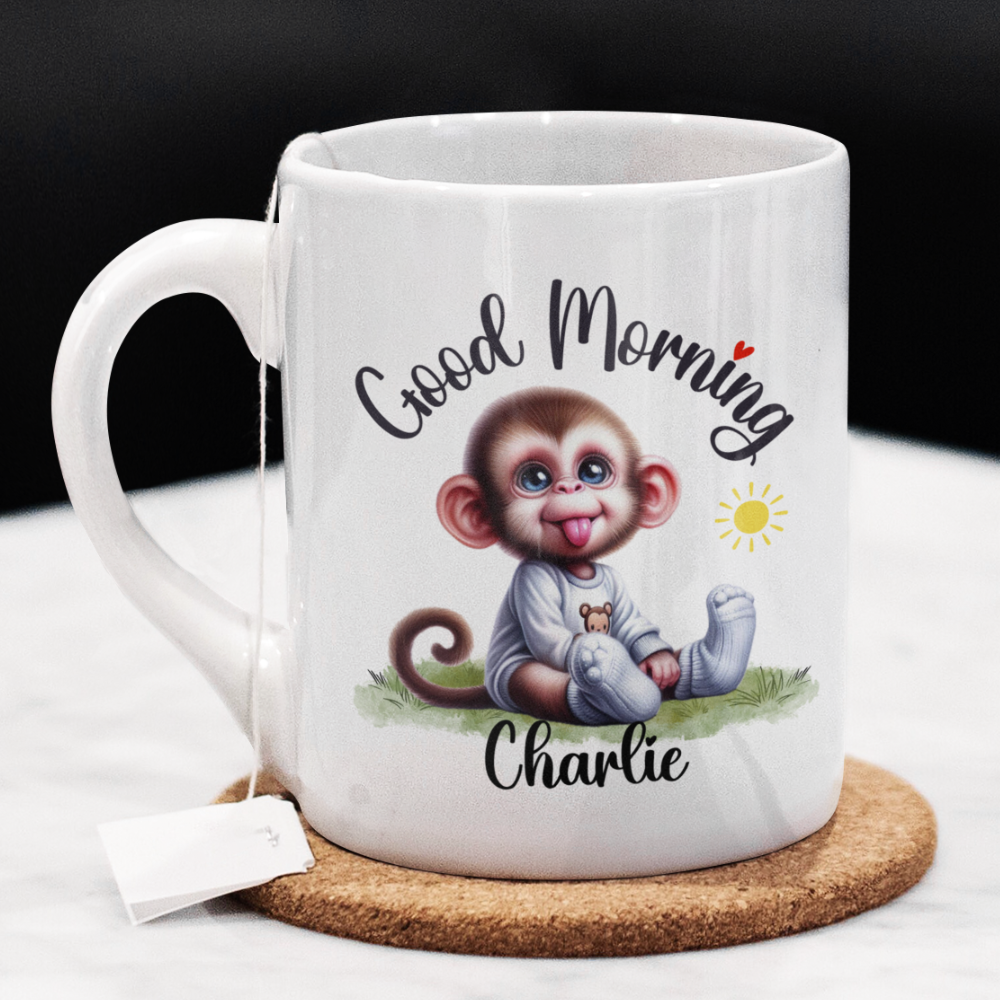 Good Morning Coffee Mug, Monkey