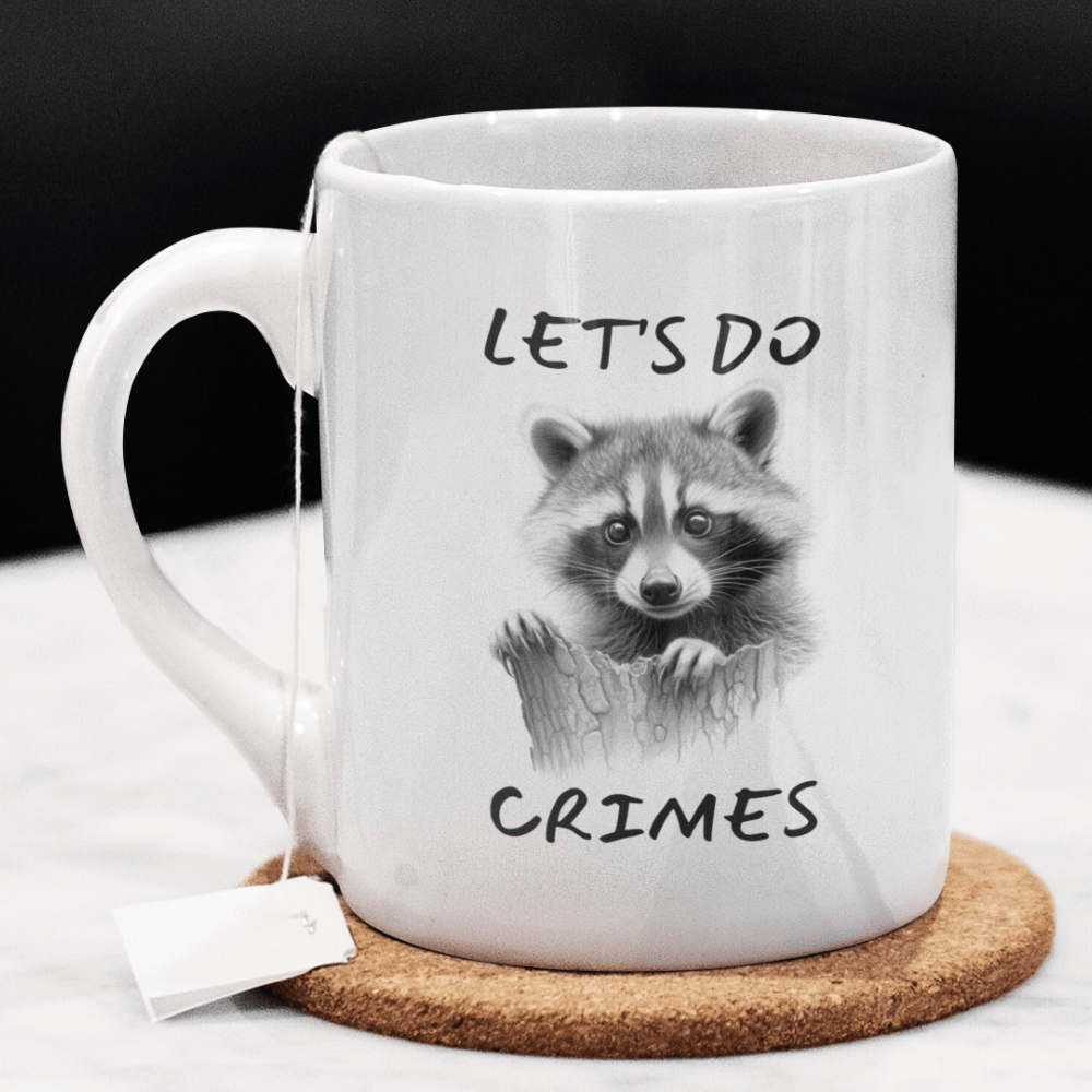 Raccoon Lovers Gift, Coffee Mug: Let's Do Crimes