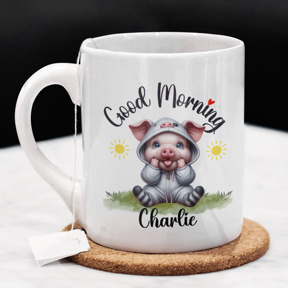 Good Morning Coffee Mug, Pig